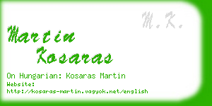 martin kosaras business card